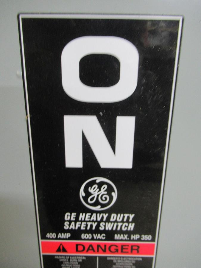 NIB GE 400 AMP HEAVY DUTY SAFETY SWITCH TH3365 TYPE 1 3-POLE 350 HP 600 V
