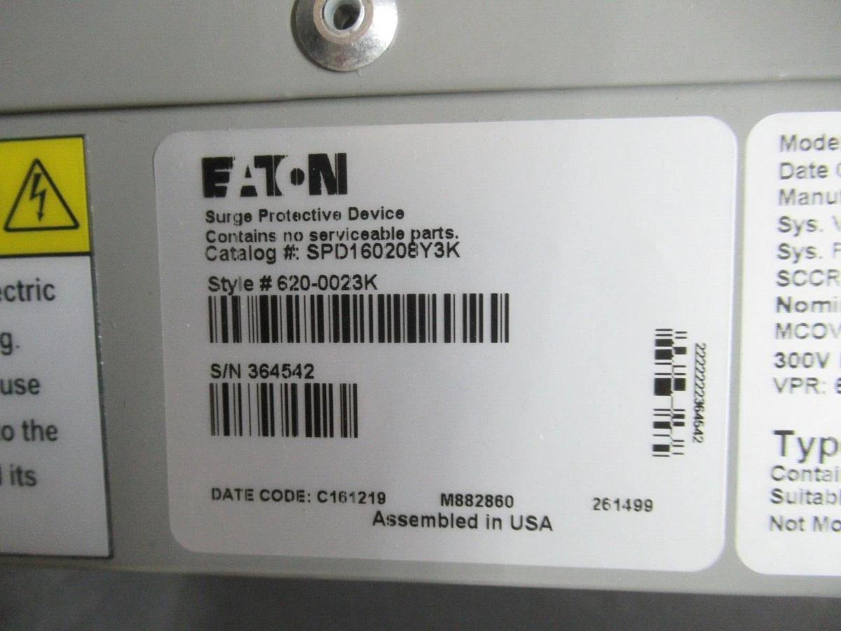 NEW SURPLUS EATON SURGE PROTECTIVE DEVICE SPD160208Y3K TYPE 1 ENCLOSURE