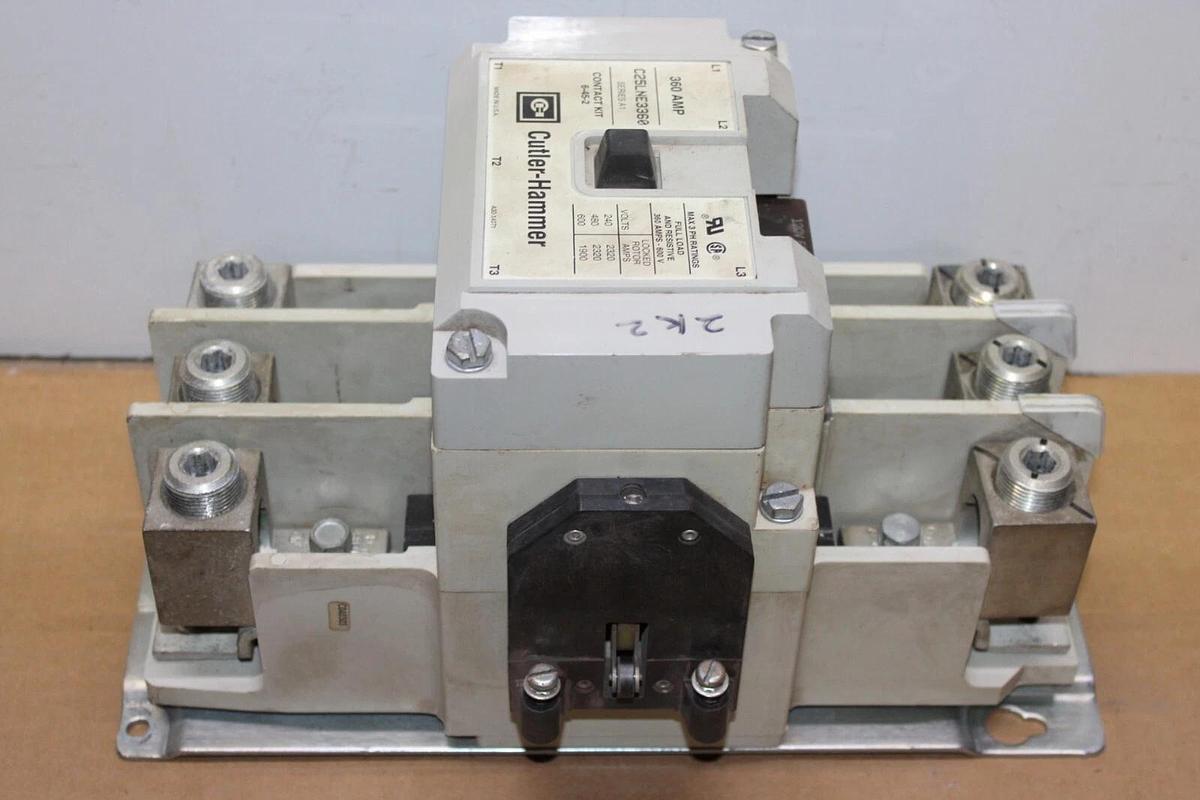 Used CUTLER HAMMER CONTACTOR C25LNE3360 360 AMP 600 VOLT 3-PHASE 3-POLE COIL: 120V