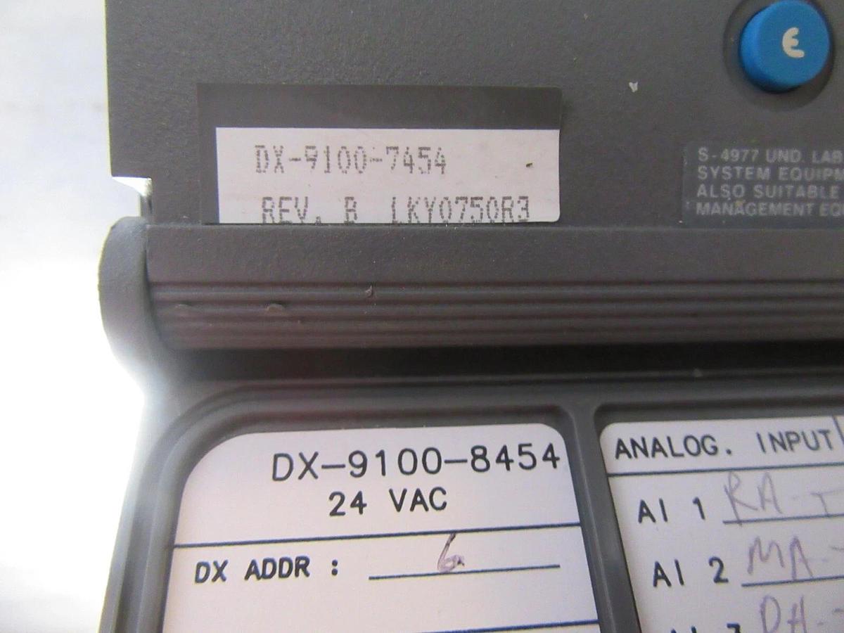 Used METASYS / JOHNSON CONTROLS DX-9100-7454 REVISION B ENERGY MANAGEMENT PLC
