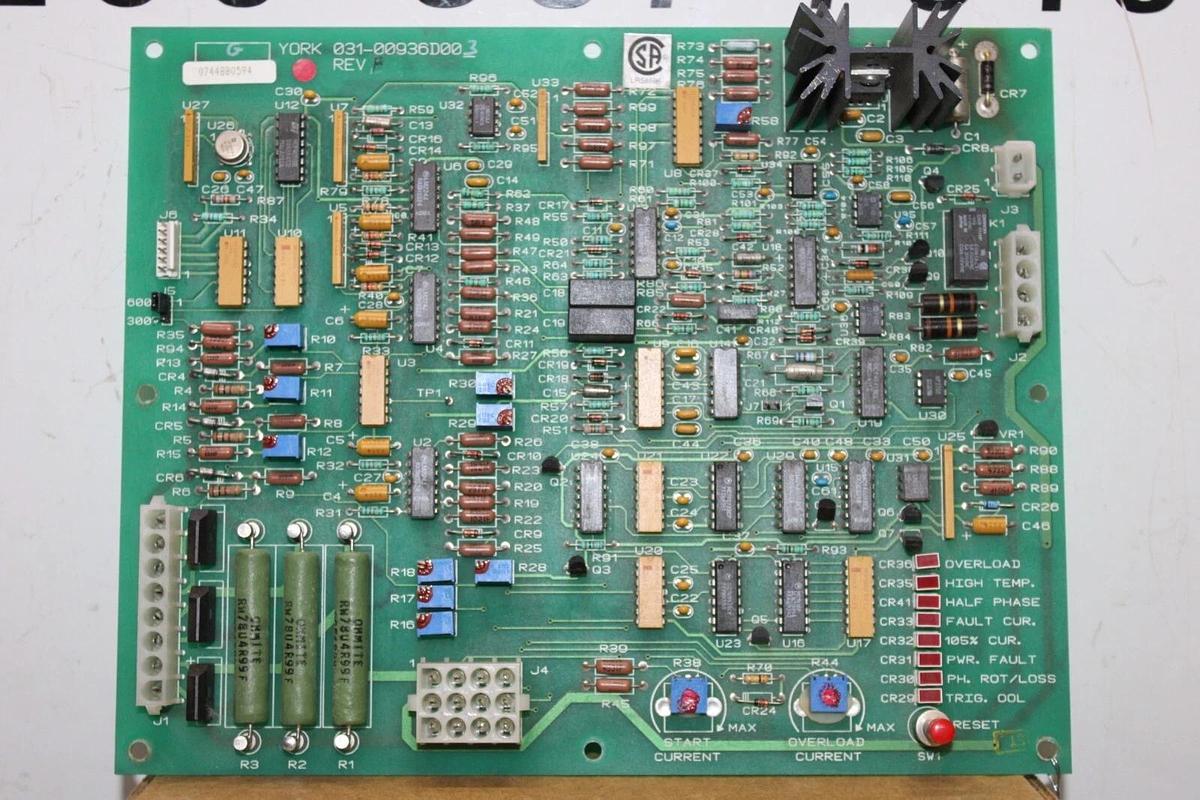 Used YORK CHILLER CONTROL CIRCUIT BOARD 031-00936D003 REV. F **WARRANTY**