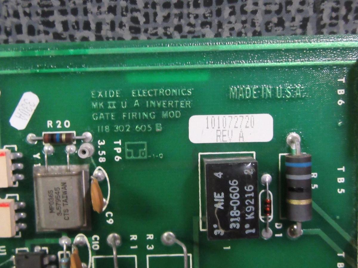 Used (1) EXIDE CIRCUIT BOARD GATE CARD ASSEMBLY MODEL/REVISION: 101072720 REV A