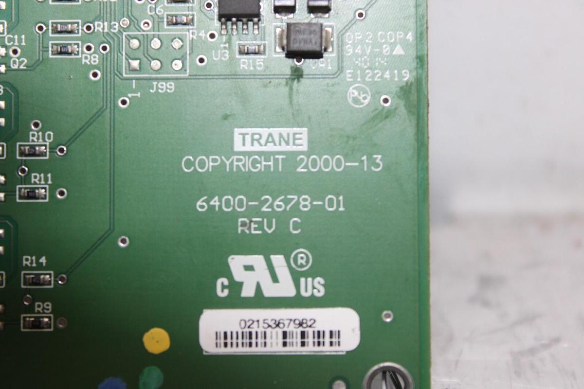 Used TRANE QUAD RELAY OUTPUT CIRCUIT BOARD 6400-2678-01 REV. C X13650806050 REV. G