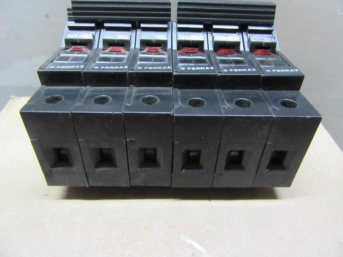 Used LOT OF 2 FERRAZ FUSE HOLDER ST-1 M-81-224 600V 32A 3-POLE **WARRANTY**