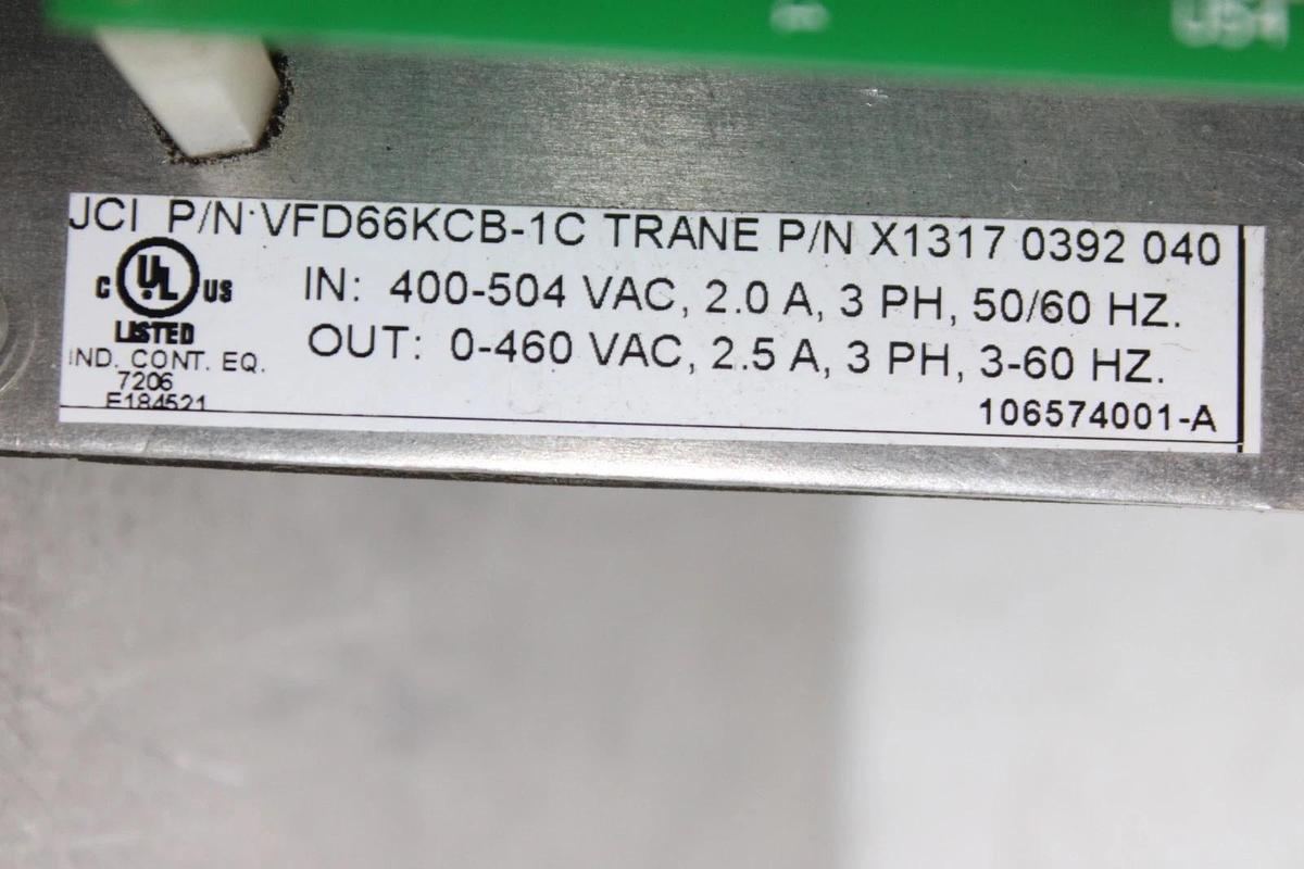 Used TRANE VFD POWER SUPPLY BOARD VFD66KCB-1C X1317-0392-040 25-2589-37 MUBW10-12A7