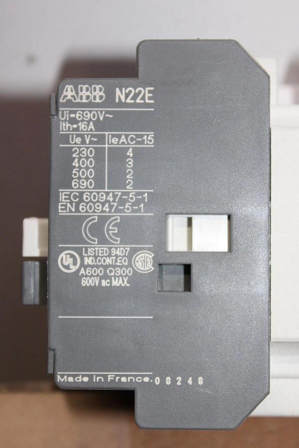 Used LOT OF 2 ABB CONTROL RELAY N22E 16 AMP 600 VAC COIL: 110/120V **WARRANTY**