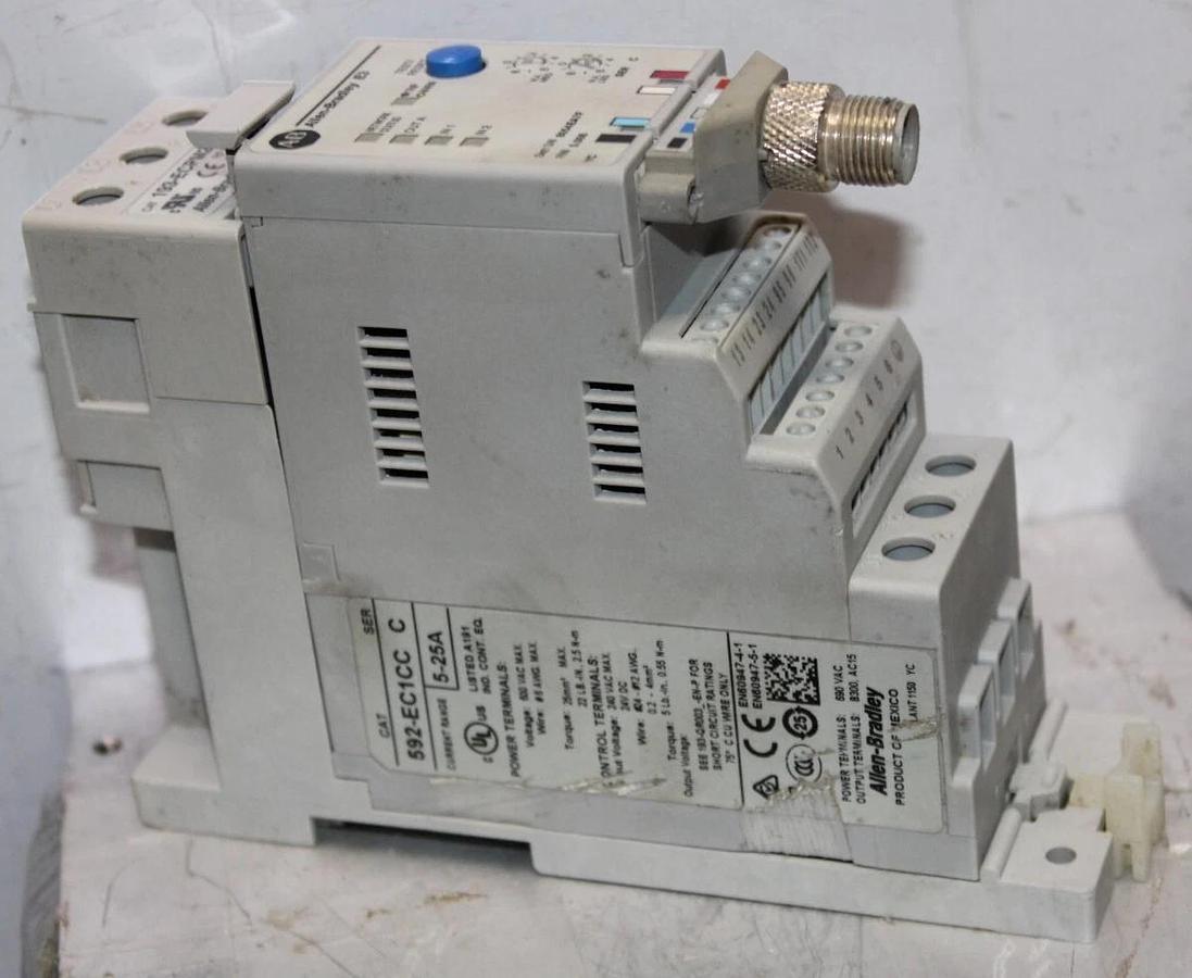 Used ALLEN BRADLEY DEVICENET OVERLOAD RELAY 592-EC1CC 193-ECPM2 5-25A 600V