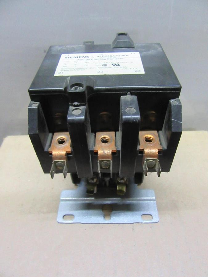 Used SIEMENS CONTACTOR 42FE35AF306R HN53CC024 75 AMP 600 VAC COIL: 110/120 VOLT