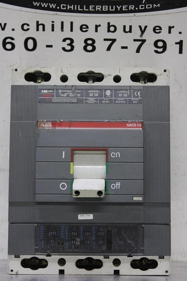 Used ABB CIRCUIT BREAKER SACE S6 S6H 600 AMP 600 VAC 3-POLE **WARRANTY INCLUDED**
