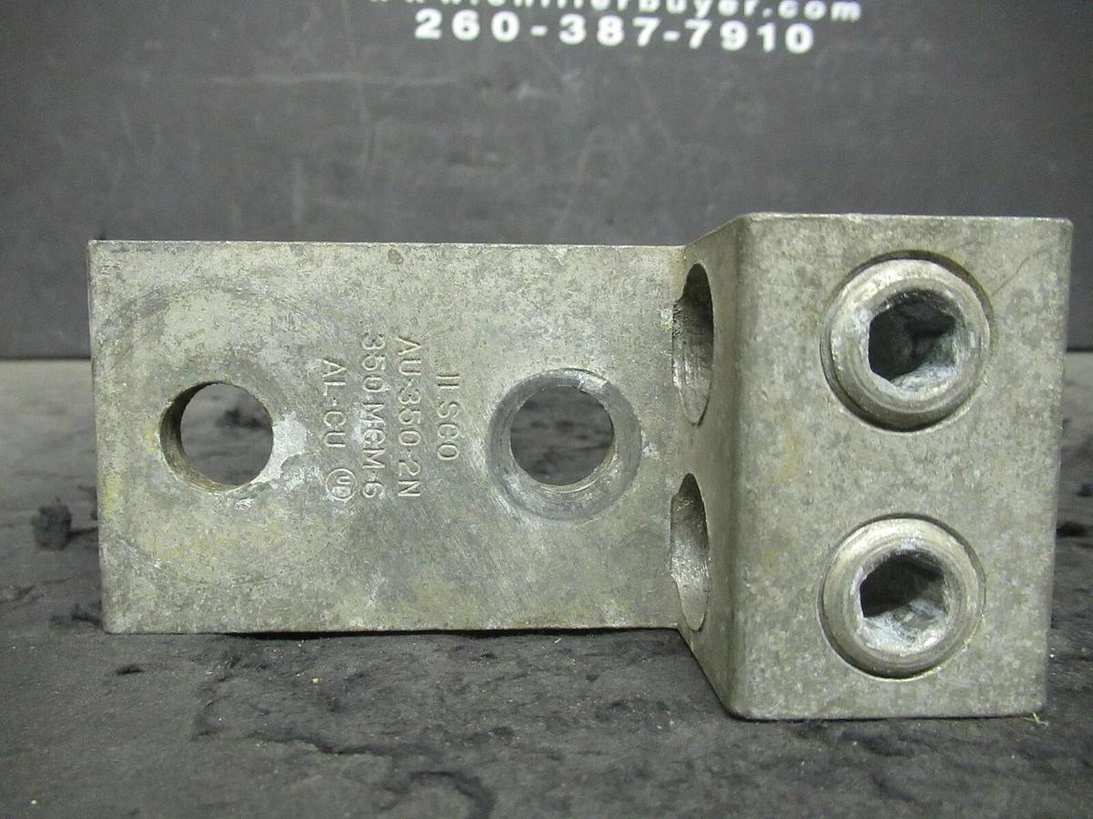 Used ILSCO AU-350-2N 2 DOUBLE BARREL MECHANICAL CONNECTOR LUG TAP 350MCM - #6 GAUGE