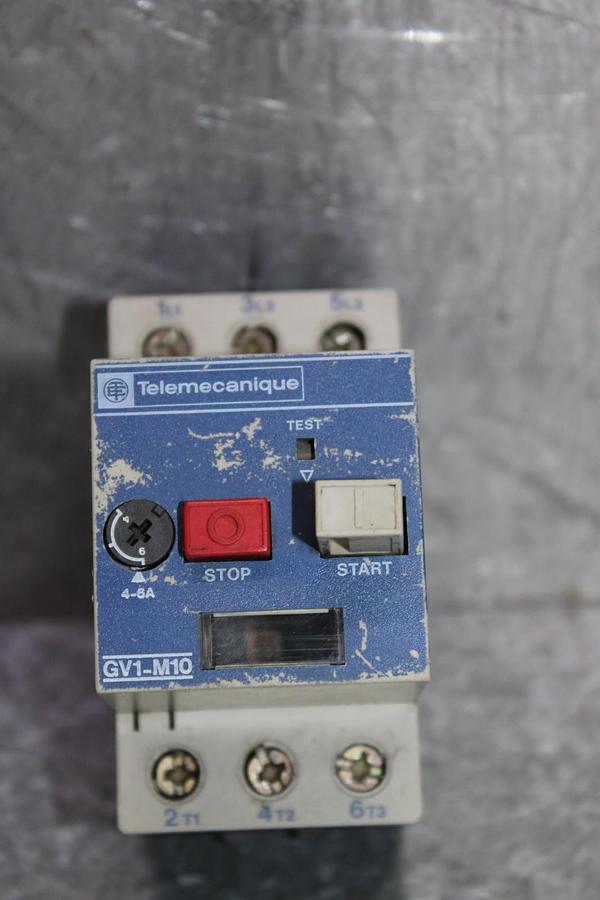 Used TELEMECANIQUE MANUAL MOTOR STARTER GV1-M10 4-6 AMP 600 VAC 3 HP 50/60 HZ