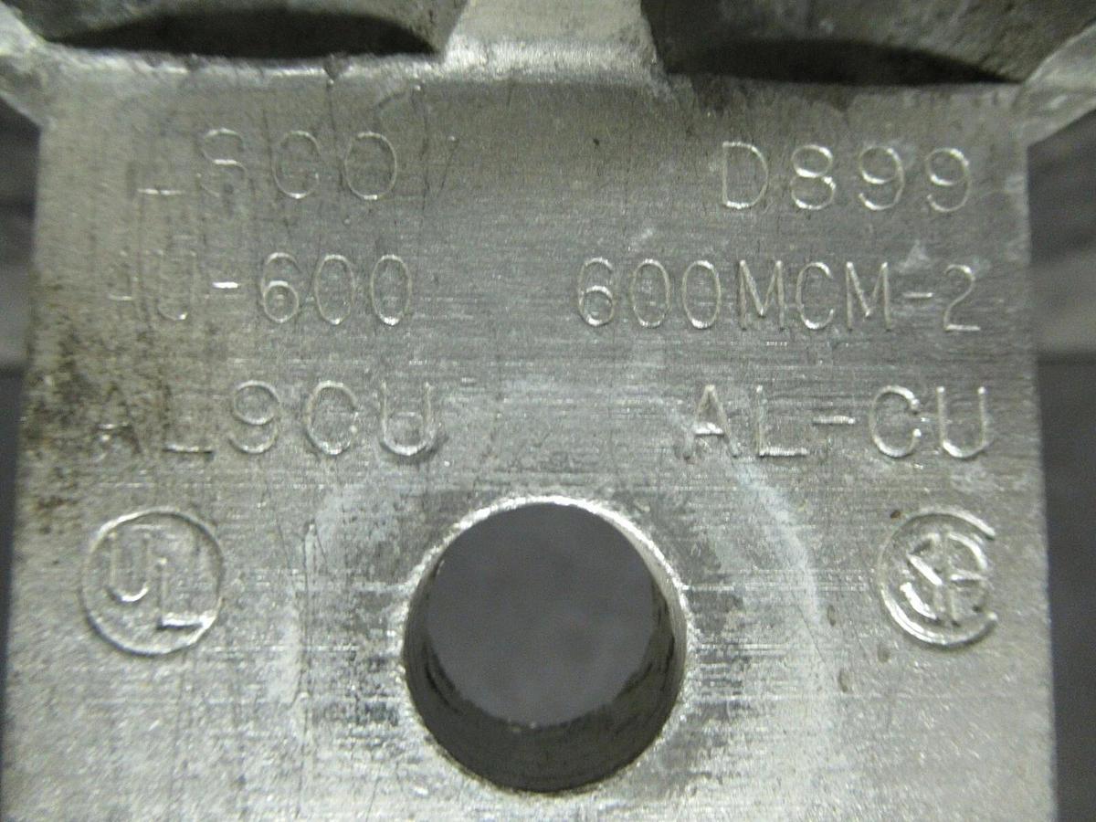 Used (3) QTY ILSCO D899 2 (DOUBLE) BARREL MECHANICAL CONNECTOR LUG TAPS 600MCM - 2