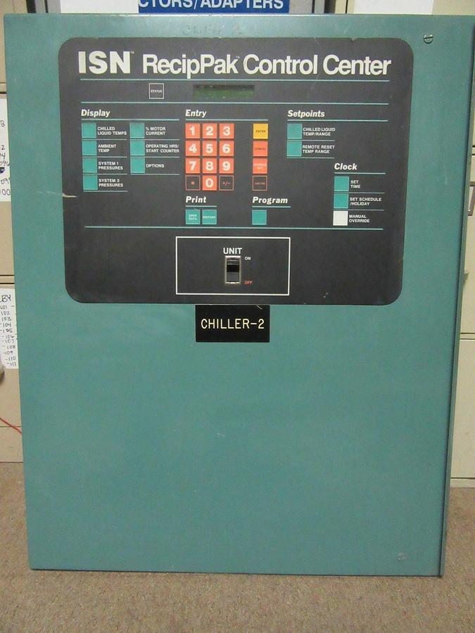 Used ISN RECIPPAK CHILLER CONTROL CENTER PANEL 024-25504-000 30"X24" **WARRANTY**