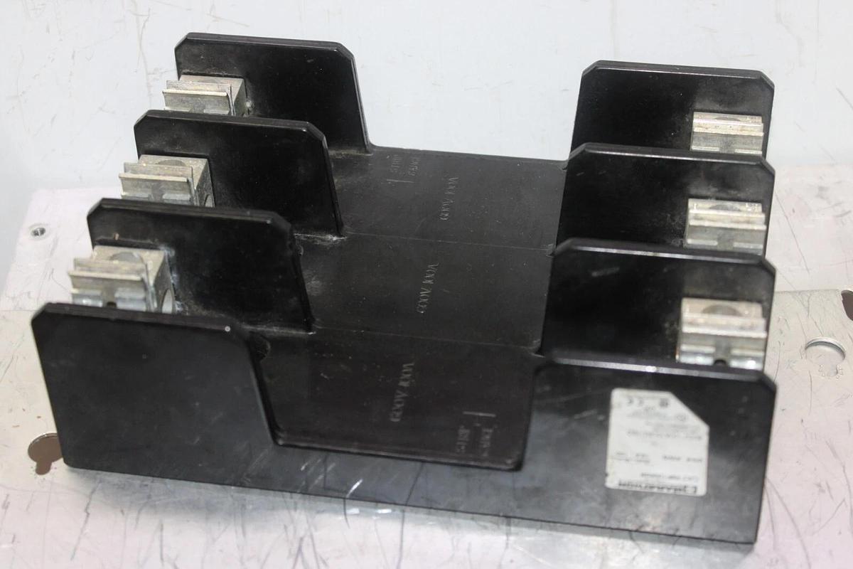Used MARATHON FUSE HOLDER R6F100A3B 3-POLE 600 VOLT 100 AMP FOR CLASS H FUSE