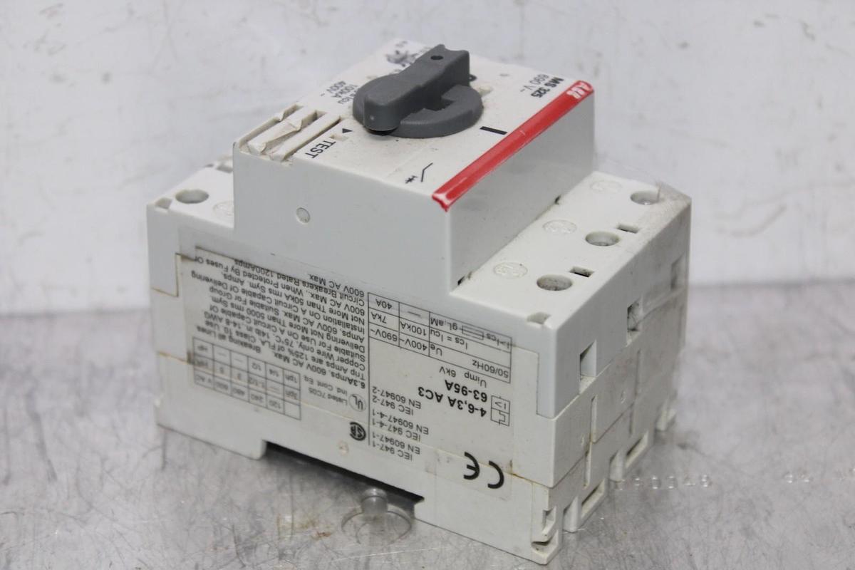Used ABB MANUAL MOTOR STARTER MS325 4-6.3 AMP 600 VAC 3-PHASE 5 HP **WARRANTY**