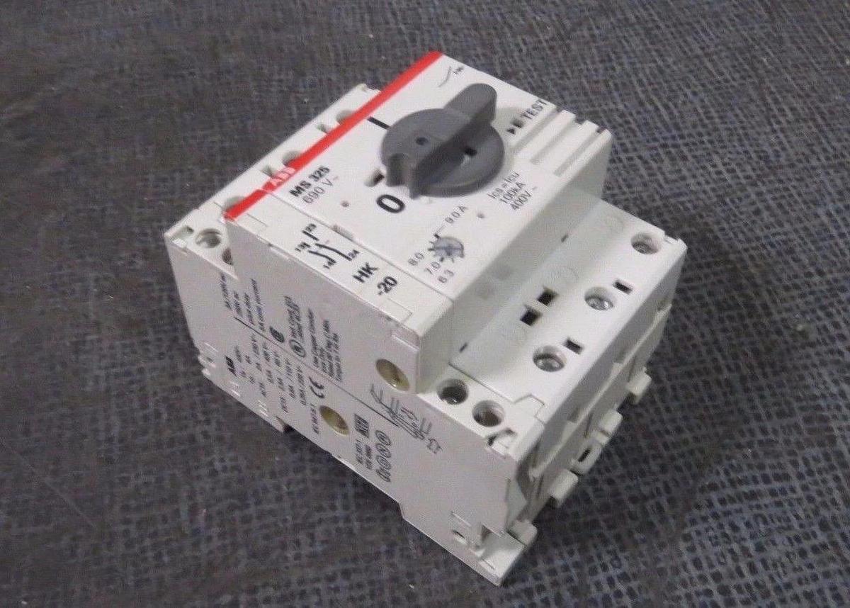 Used ABB MS325 MS 325 MANUAL MOTOR STARTER 6.3-9 AMP WITH HK-20 AUX--  7.5 HP MAX