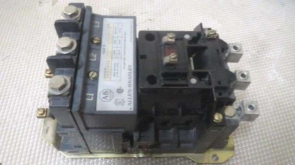 Used ALLEN BRADLEY SIZE 3 STARTER 90 AMP CONTINUOUS 600 VAC 120V COIL MODEL 509-DOB