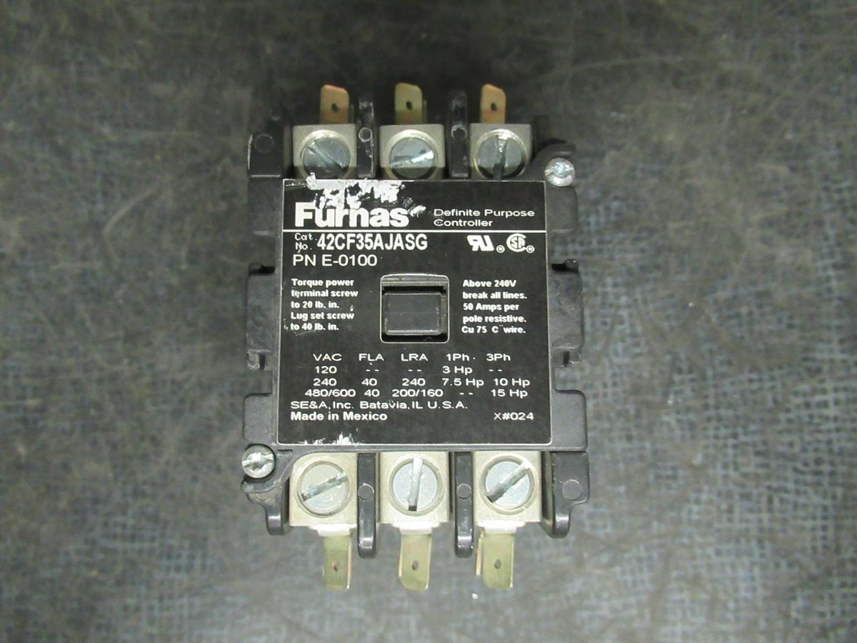 Used FURNAS DEFINITE PURPOSE CONTROLLER 42CF35AJASG 600V 40 AMP 15HP 50A/RES