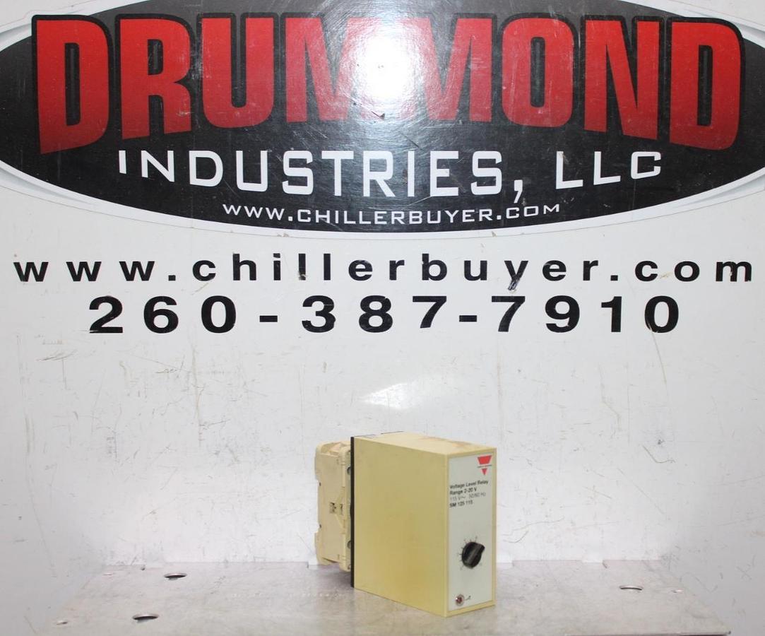 Used CARLO GAVAZZI VOLTAGE LEVEL RELAY SM-125-115 2-20V RANGE COIL: 115 VAC