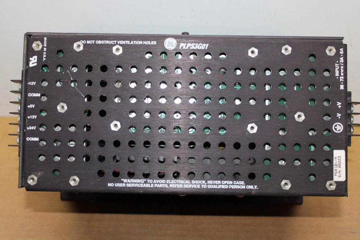 Used GE POWER SUPPLY PLPS3G01 72VDC 6 AMP **WARRANTY INCLUDED**