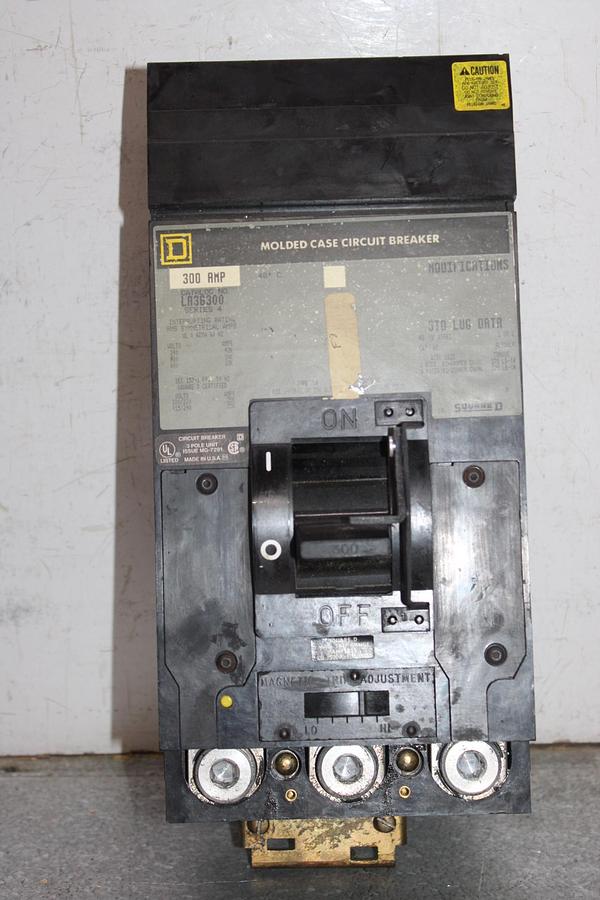 Used SQUARE D I-LINE CIRCUIT BREAKER LA36300 300 AMP 600 VAC 3-POLE
