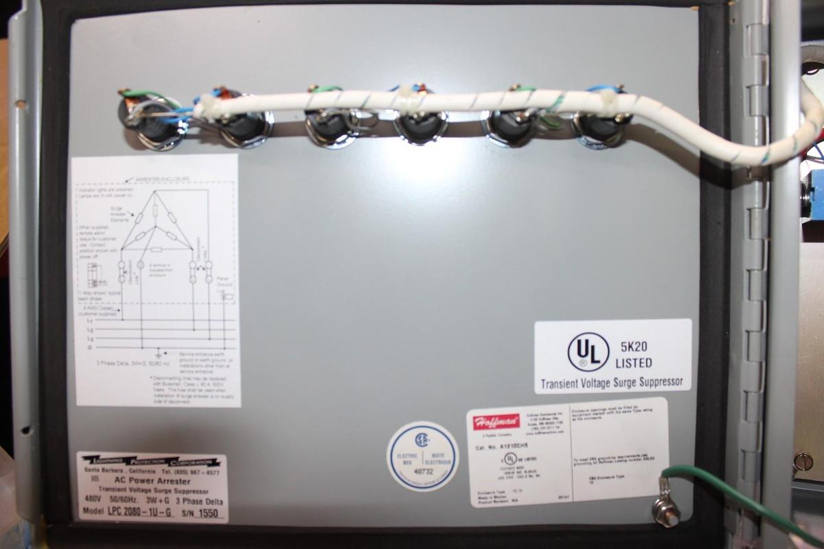 Used LIGHTNING PROTECTION CORP TRANSIENT VOLTAGE SURGE SUPPRESSOR LPC2080-1U-G 480V