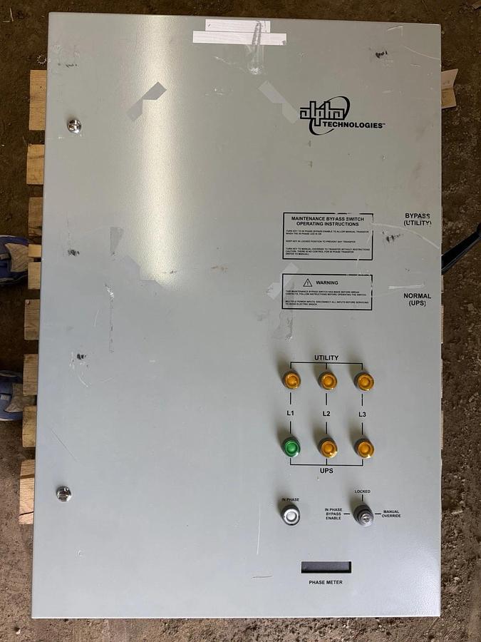 Used ALPHA MODULAR UPS CABINET AMPS80-3-30 80HP 0200018 208V 88 AMP W/ BYPASS SWITCH