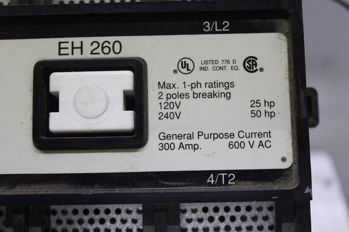 Used ABB CONTACTOR EH-260 2-POLE 300 AMP 240 VAC COIL: 24 VDC **WARRANTY**