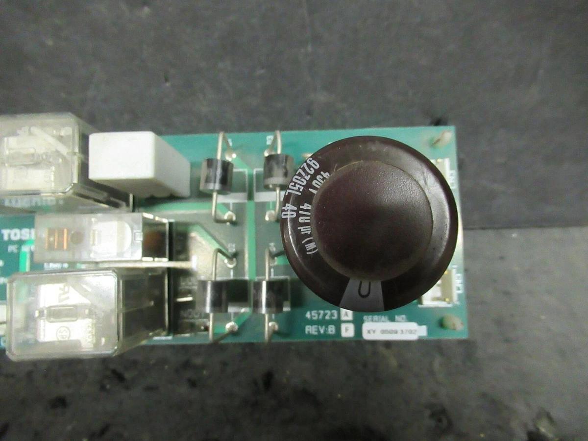 Used TOSHIBA PC MFG FUI 45723 A REV B F 5 AMP 500 VDC RELAY CAPACITOR CIRCUIT BOARD