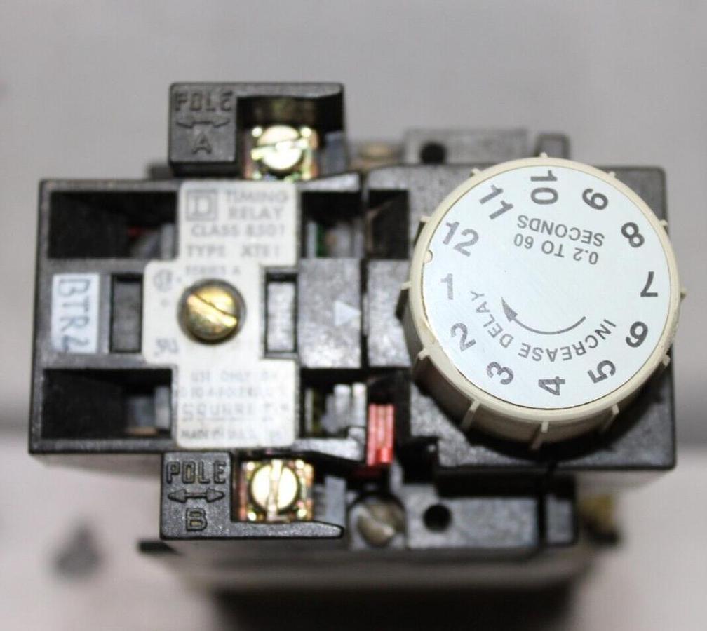 Used SQUARE D INDUSTRIAL CONTROL TIMING RELAY 8501 XTE1 X0-40 **WARRANTY**
