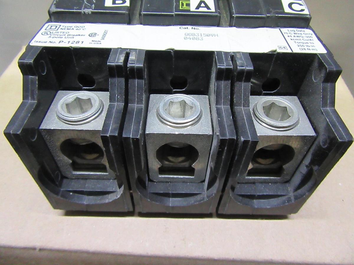 Used SQUARE D CIRCUIT BREAKER QOB3150VH 150 AMP 240 VAC 3-POLE **WARRANTY**
