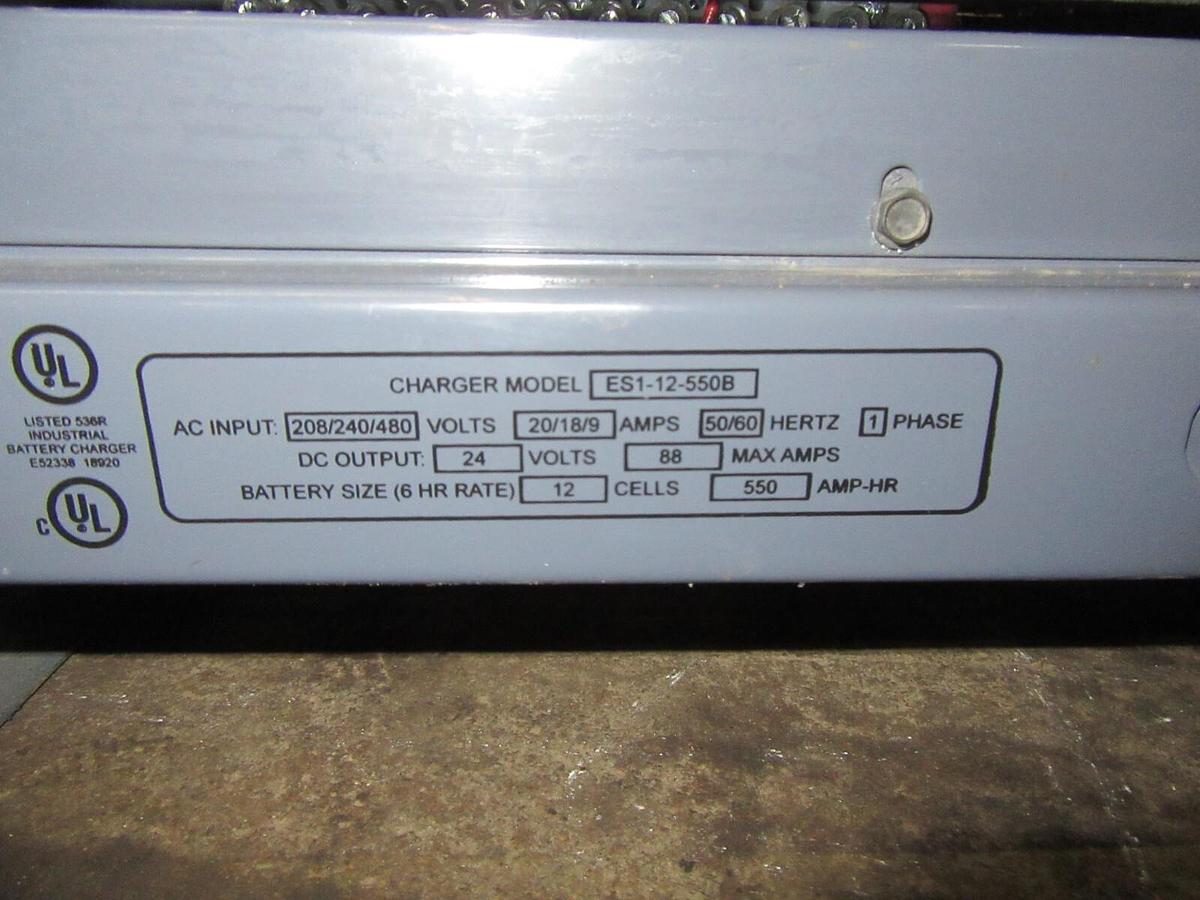 Used 24 VOLT ENERSYS BATTERY CHARGER 88 AMPS ES1-12-550B 208/240/480 VAC 1 PH 550 AH
