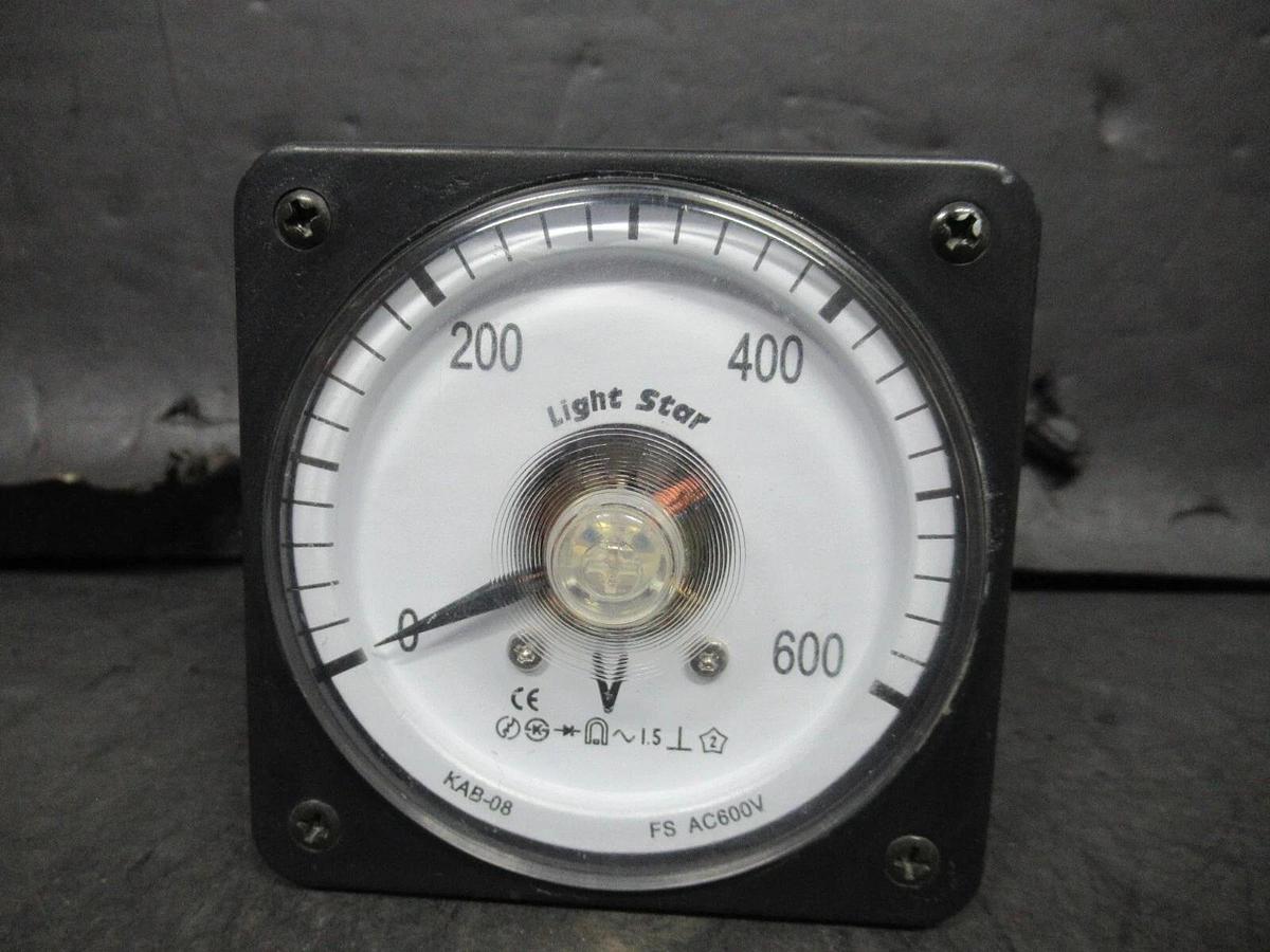 Used LIGHT STAR AC VOLTAGE METER KAB-08 FS-AC600V 0-600 VOLTS **WARRANTY**