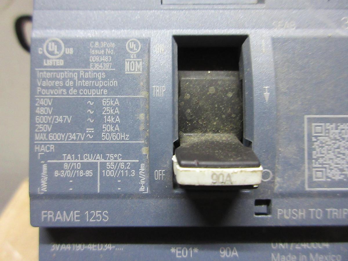 NEW SURPLUS SIEMENS CIRCUIT BREAKER 3VA4120-4ED34 20 AMP 600 VAC 3-POLE