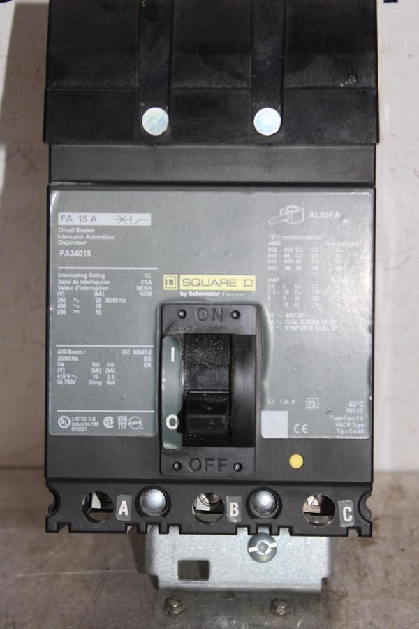Used WESTINGHOUSE CIRCUIT BREAKER DA3400NY 2-POLE 240 VAC 400 AMP