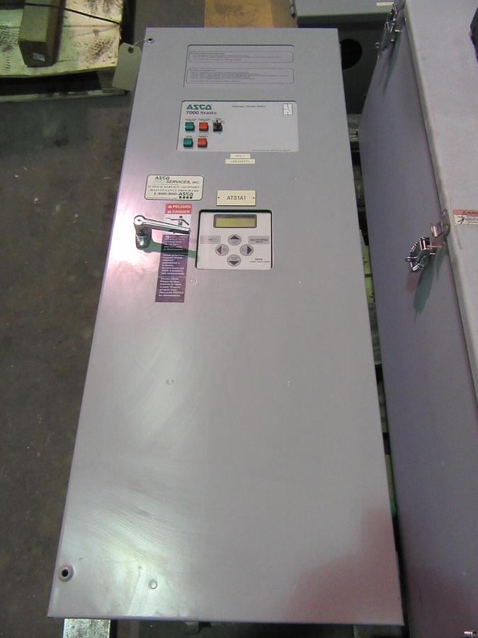 Used 150 AMP ASCO ATS AUTOMATIC TRANSFER SWITCH 480 VAC 3 PH D07ATSC30150N50C