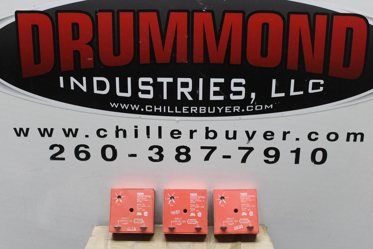 Used LOT OF 3 NCC SOLID STATE TIME DELAY Q6F-00060-327 24 VOLT 1 AMP 3-60 SECOND DELAY