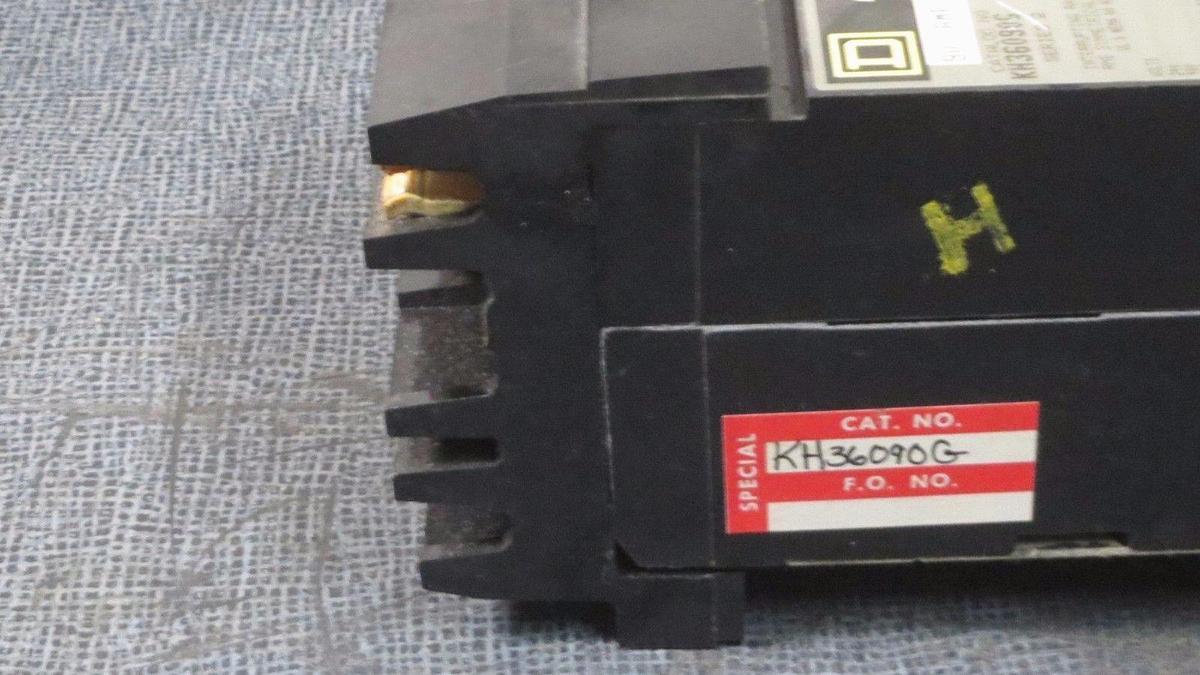 Used SQUARE D I-LINE CIRCUIT BREAKER KH36090G 90 AMP 600 VOLT W/ GROUND FAULT SHUNT