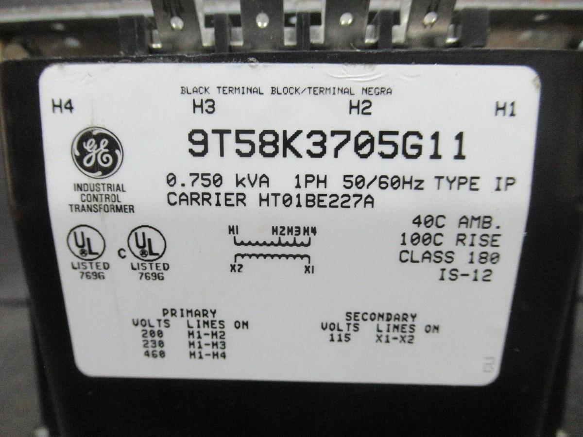 Used GE TRANSFORMER 9T58K3705G11 PRI: 460 V SEC: 115 V 750 VA 1-PHASE **WARRANTY**