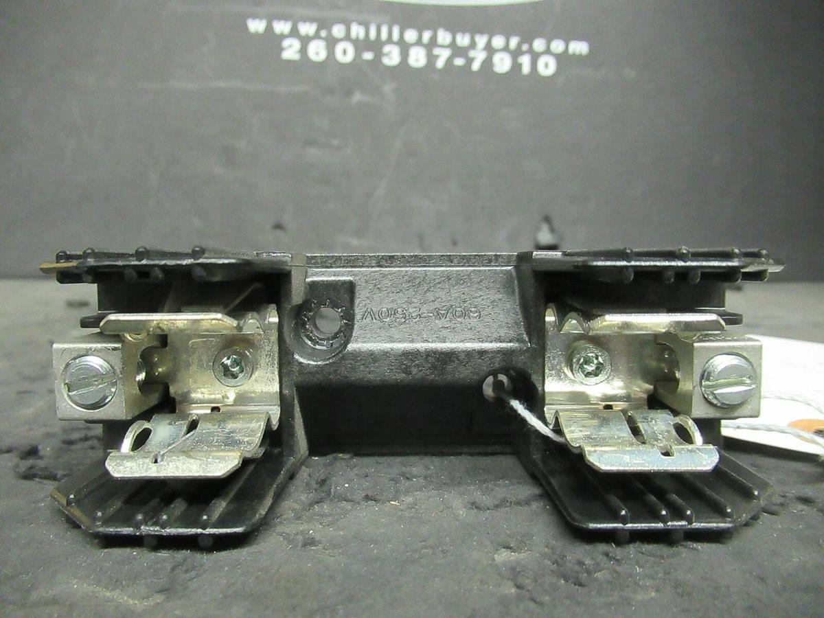 Used 60 AMP BUSS R25060-1CR 1 POLE CLASS R FUSEHOLDER BLOCK 240 VAC 200K RMS SYM AMPS