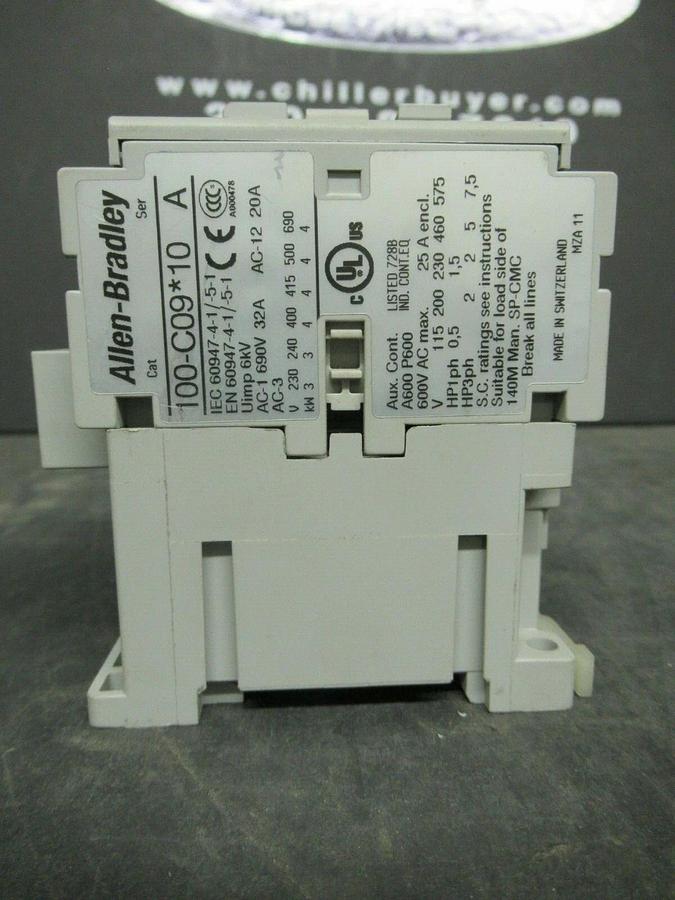 Used ALLEN BRADLEY CONTACTOR 100-C09*10 SER. A 25 AMP 600 VAC **WARRANTY INCLUDED**
