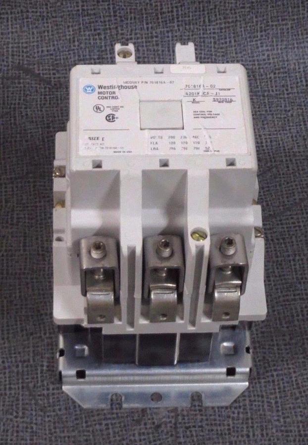 Used WESTINGHOUSE MOTOR CONTACTOR A201KECA-J1 SIZE E 120 AMP 600 VAC COIL: 120 V