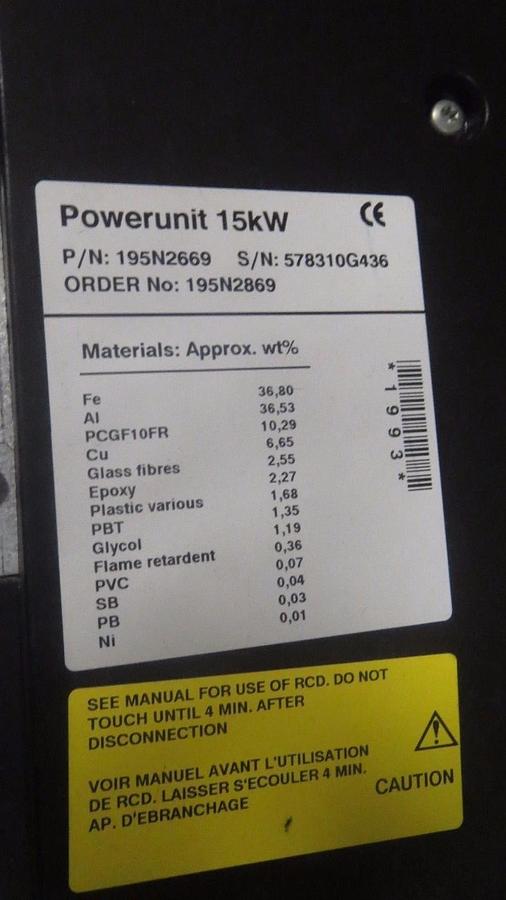 Used DANFOSS VARIABLE SPEED DRIVE VLT 2800 380-480V 27.9-32 AMP 20 HP MODEL: 195N1121