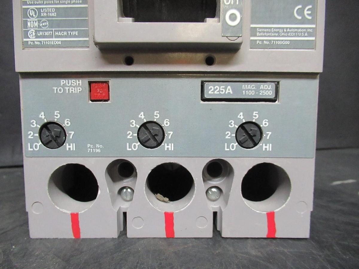 Used SIEMENS SENTRON BREAKER HFXD63B225 225 AMP 600 VAC 3-POLE TYPE: HFXD6