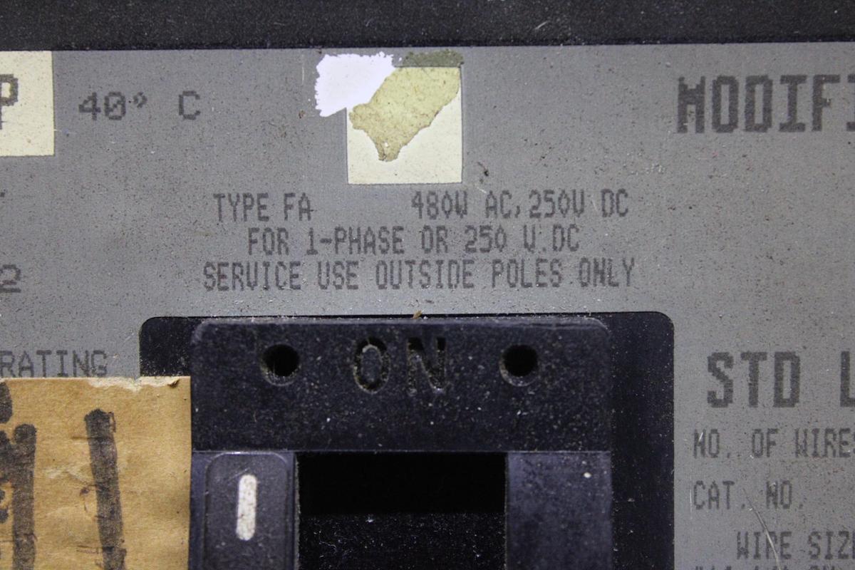 Used SQUARE D I-LINE CIRCUIT BREAKER FA36020 20 AMP 600 VAC 3-POLE