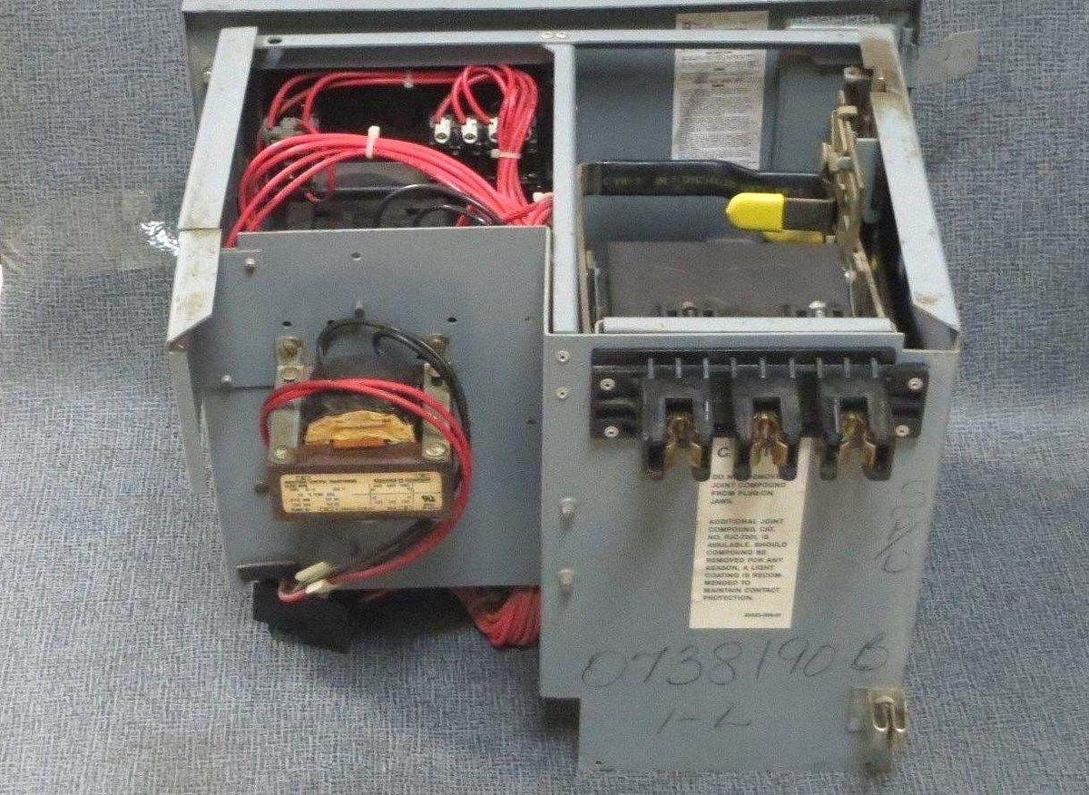 Used SQUARE D 12" MCC BUCKET 480 VAC 15 AMP FAP BREAKER WITH NEMA SIZE 1 STARTER