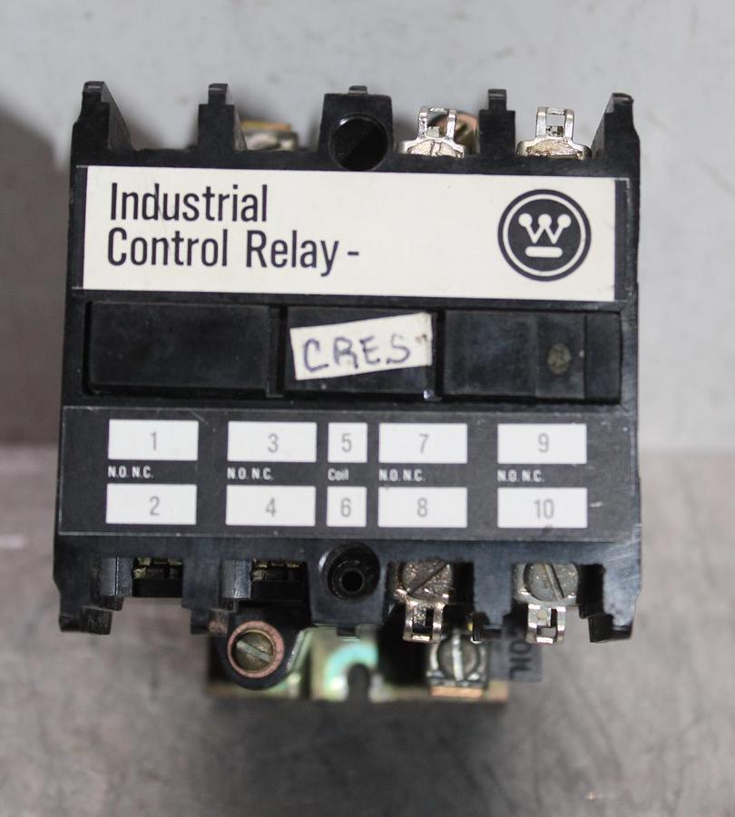 Used WESTINGHOUSE INDUSTRIAL CONTROL RELAY AR4A 10 AMP 600 VAC W/ ARA20