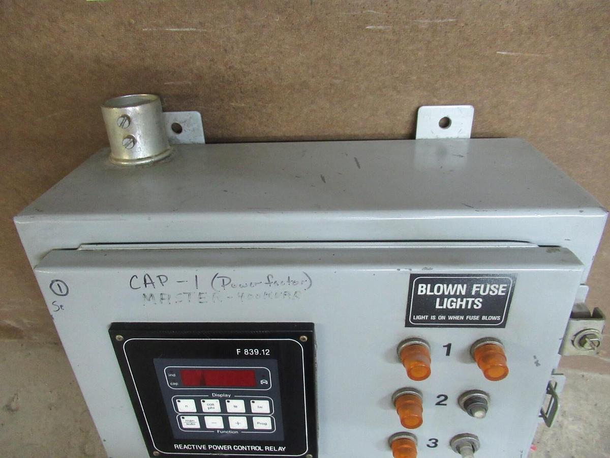 Used FRAKO REACTIVE POWER RELAY FUSE MONITOR CABINET F-839.12 SI77-412-2750