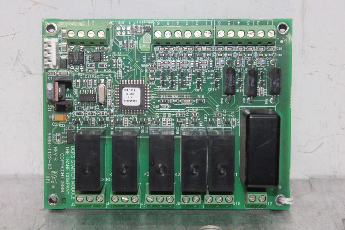 Used TRANE UCP3 STARTER CIRCUIT BOARD 6400-1122-03 REV. B X13650741-11 REV. H
