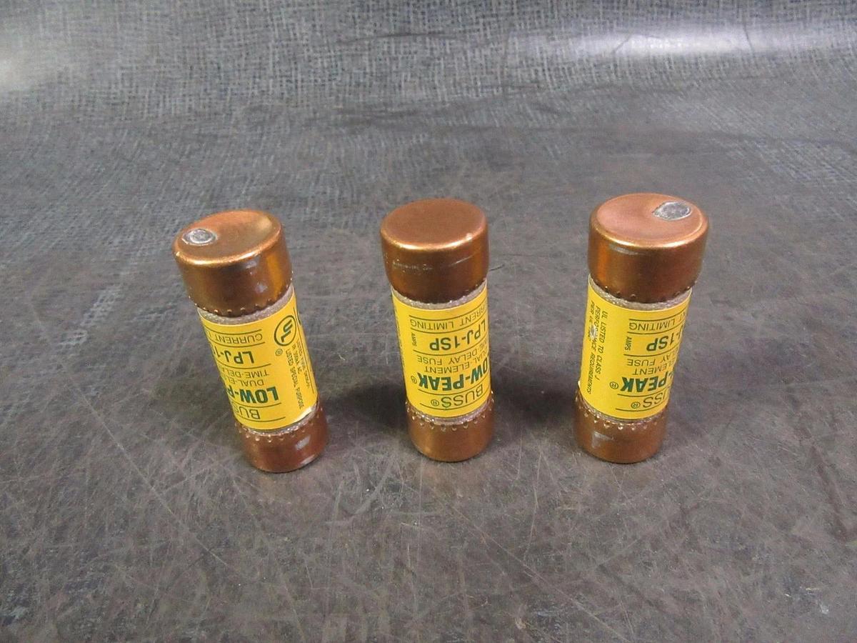 Used LOT OF 10 BUSSMANN LOW-PEAK CLASS J FUSE 1 AMP 600 VAC 300 VDC LPJ-1SP